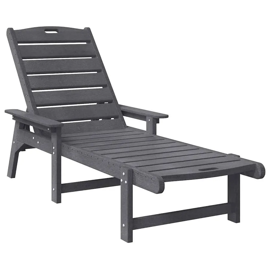 Transat 2 pcs Noir 195,5 x 53 x 98,5 cm Polyéthylène - 24