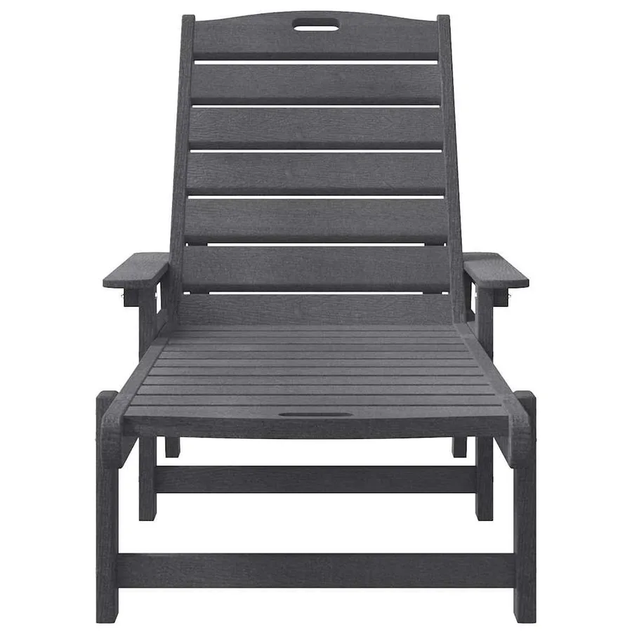 Transat 2 pcs Noir 195,5 x 53 x 98,5 cm Polyéthylène - 26