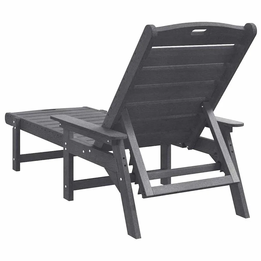 Transat 2 pcs Noir 195,5 x 53 x 98,5 cm Polyéthylène - 28