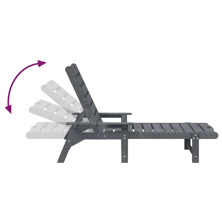 Transat 2 pcs Noir 195,5 x 53 x 98,5 cm Polyéthylène - 31