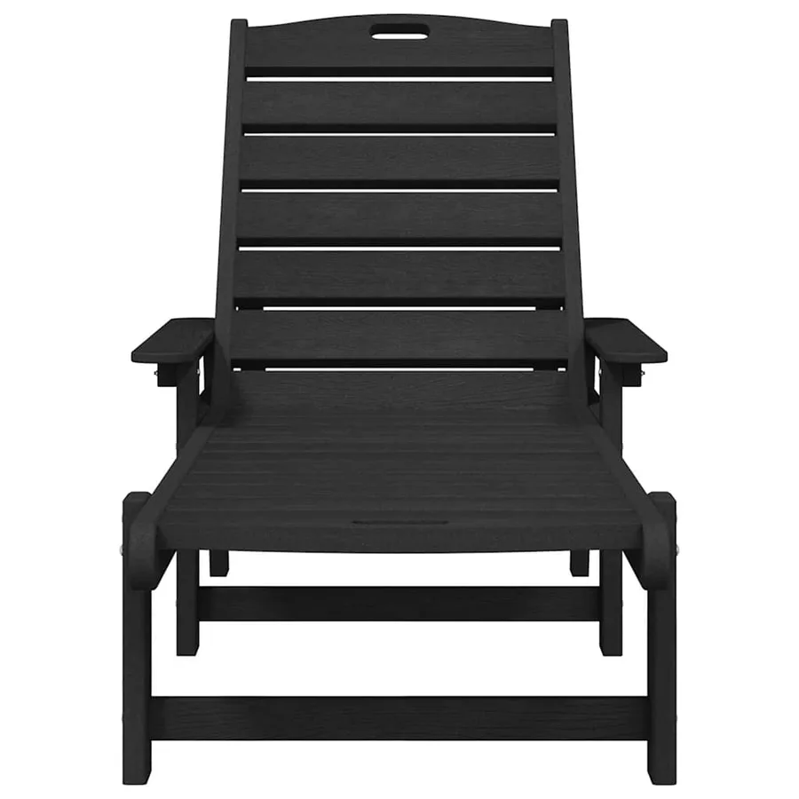 Transat 2 pcs Noir 195,5 x 53 x 98,5 cm Polyéthylène - 4