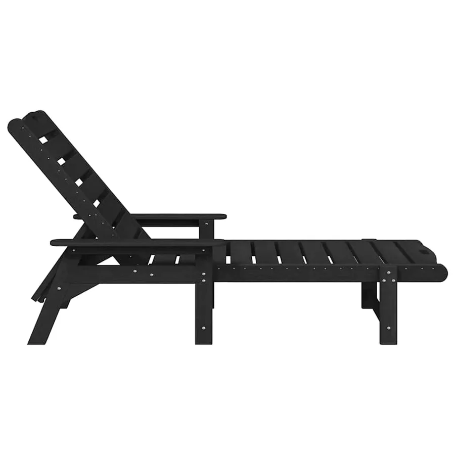 Transat 2 pcs Noir 195,5 x 53 x 98,5 cm Polyéthylène - 5
