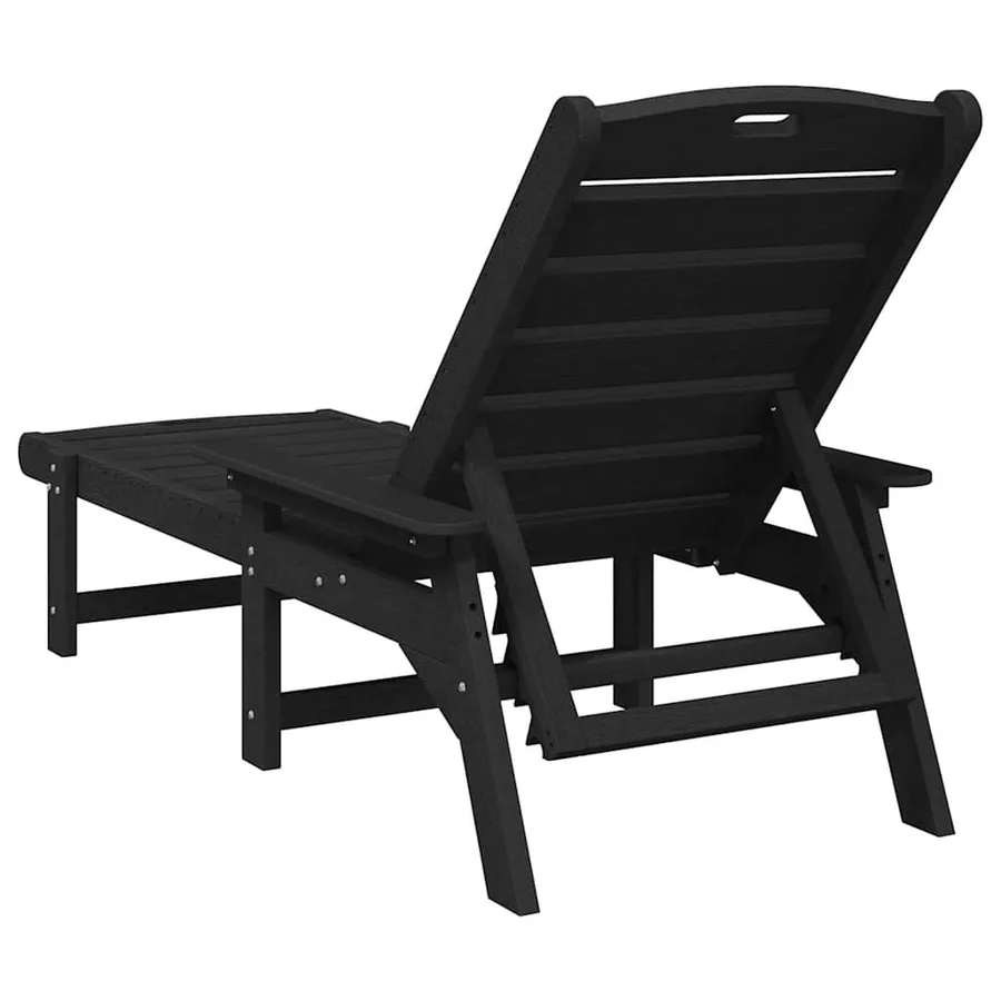 Transat 2 pcs Noir 195,5 x 53 x 98,5 cm Polyéthylène - 6