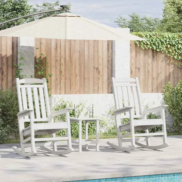 Chaise à bascule 2 pcs Blanc 92 x 70 x 108 cm Polyéthylène