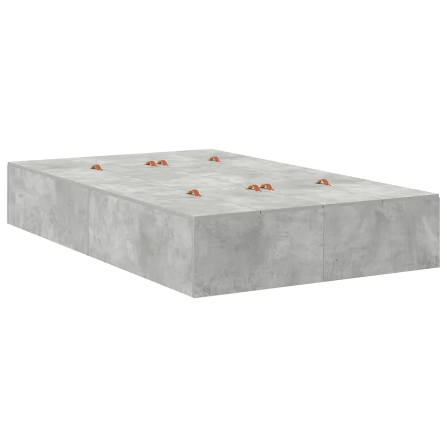 Cadre de lit avec rangement Gris béton 120 x 200 cm - 5