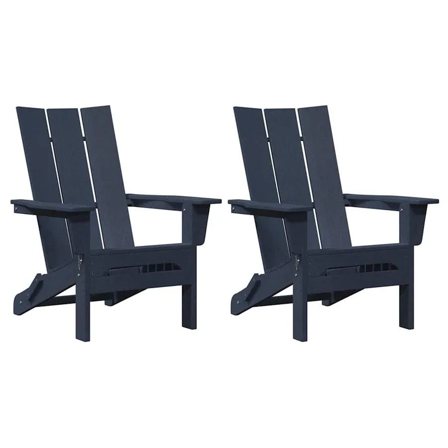 Chaise de jardin 2 pcs Bleu marine 80.5 x 74.5 x 92 cm - 2