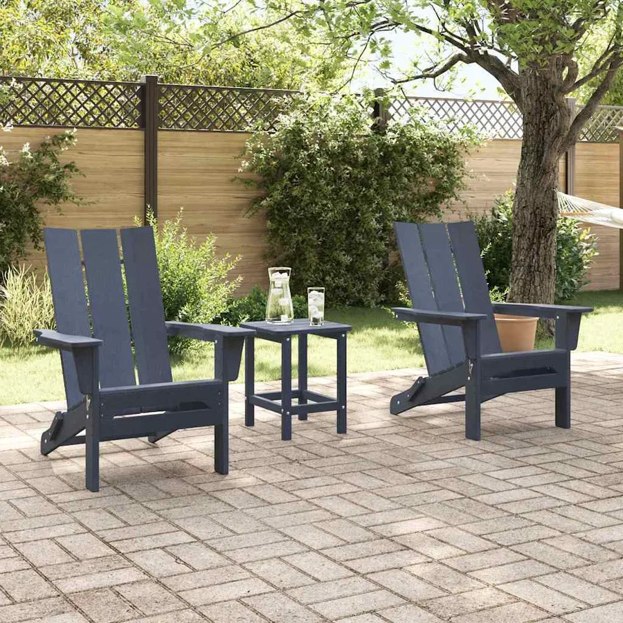 Chaise de jardin 2 pcs Bleu marine 80.5 x 74.5 x 92 cm - 3