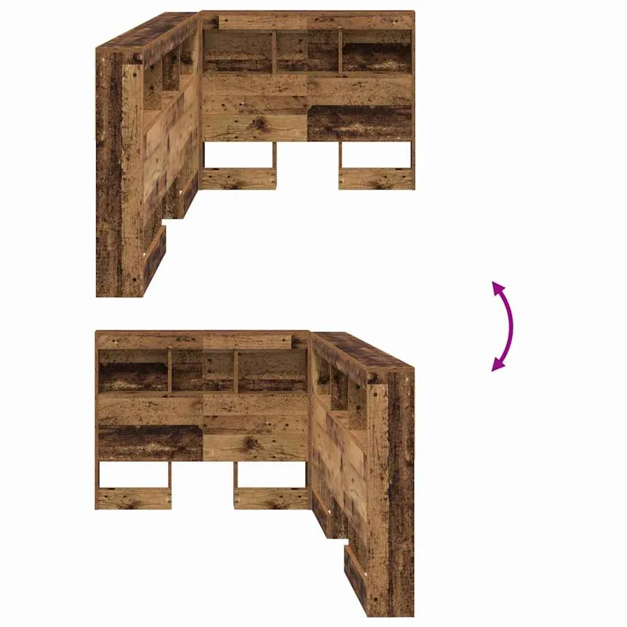 Tête de lit de rangement Bois Ancien 100 cm Bois d'ingénierie - 10