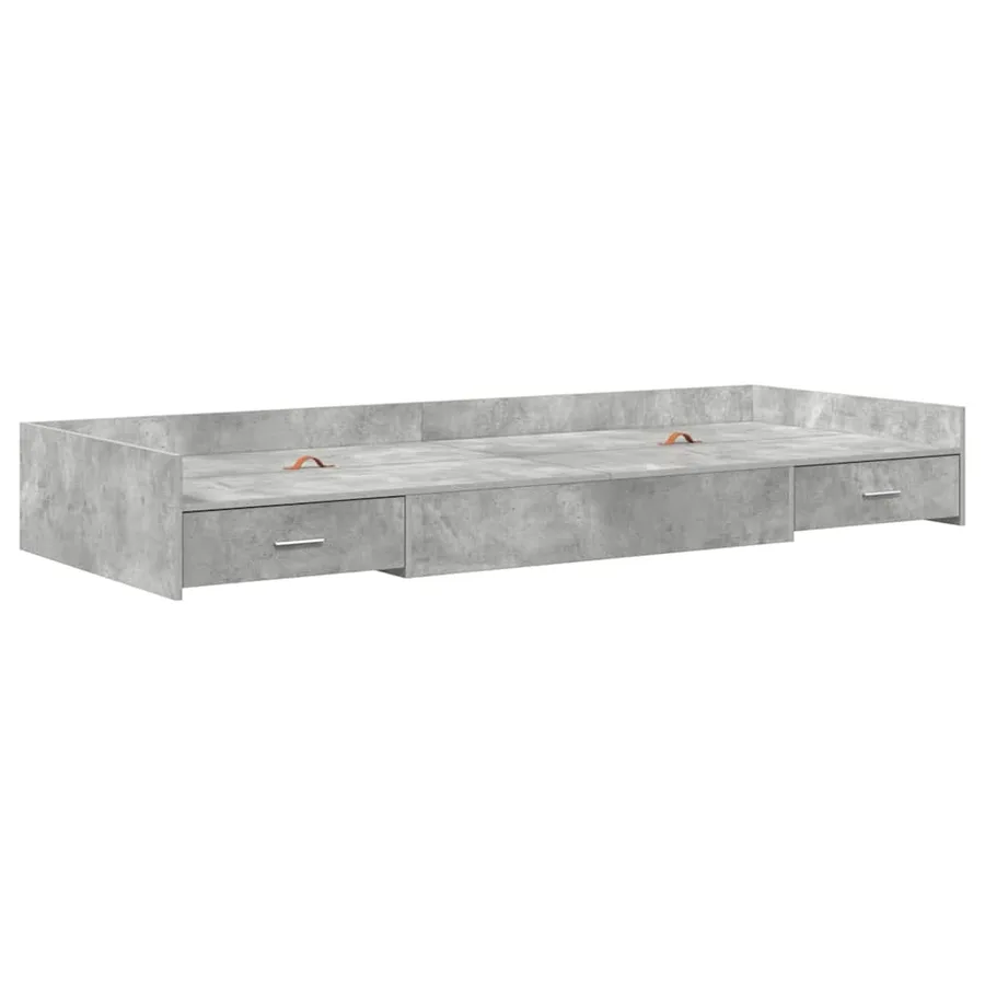 Cadre de lit Gris béton 98,5 x 200 cm Bois d'ingénierie - 4