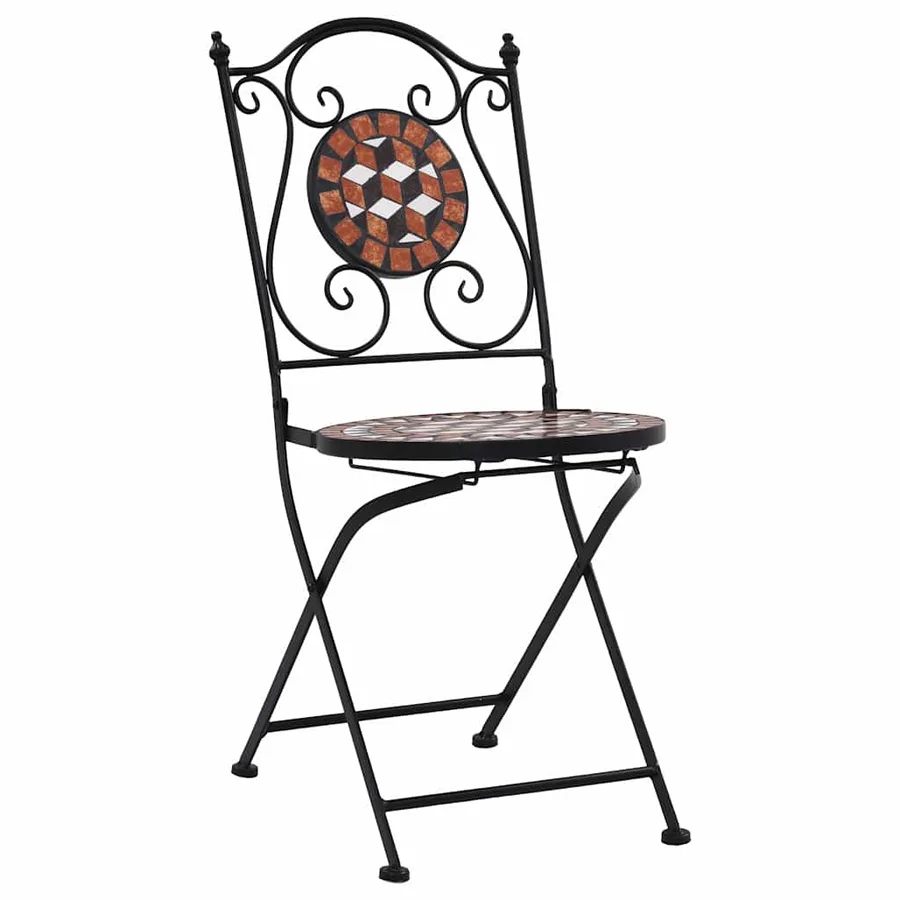 Chaises de bistrot mosaïque 2 pcs Marron Céramique - 2