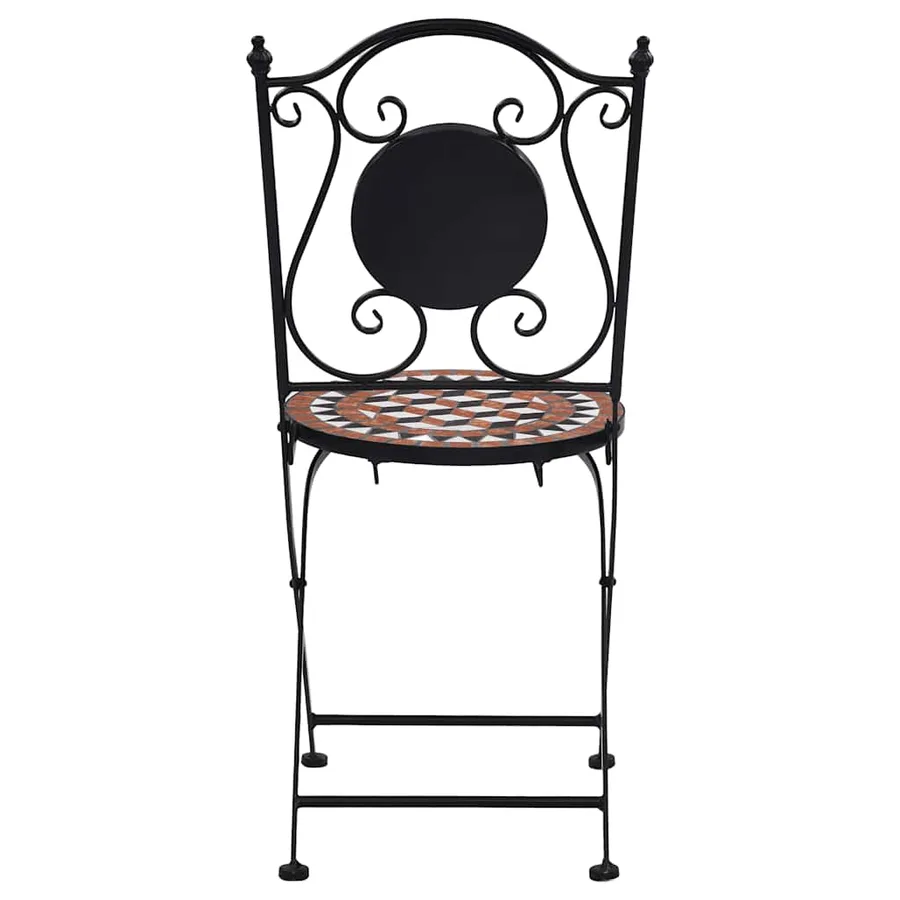 Chaises de bistrot mosaïque 2 pcs Marron Céramique - 4