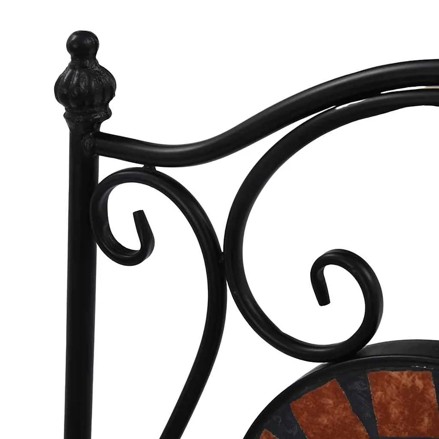 Chaises de bistrot mosaïque 2 pcs Marron Céramique - 9