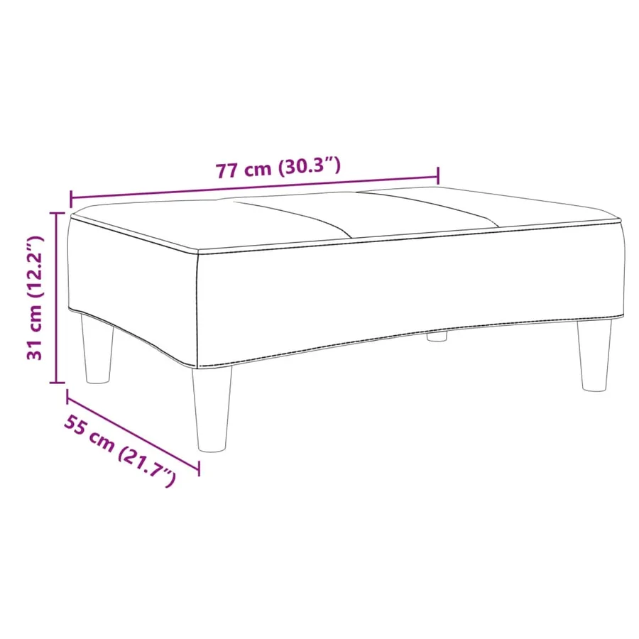 Repose-pied gris foncé 77x55x31 cm tissu - 8