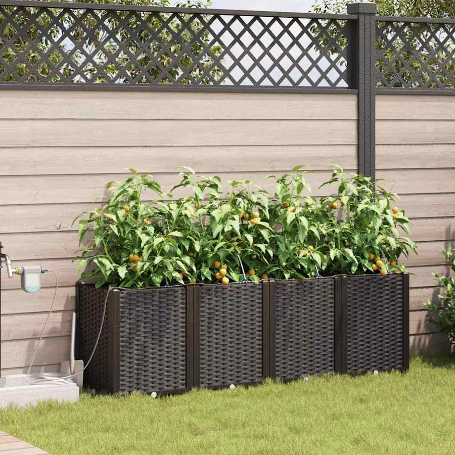 Cache-pot de jardin 4 pc Marron 160 x 40 x 52 cm PP