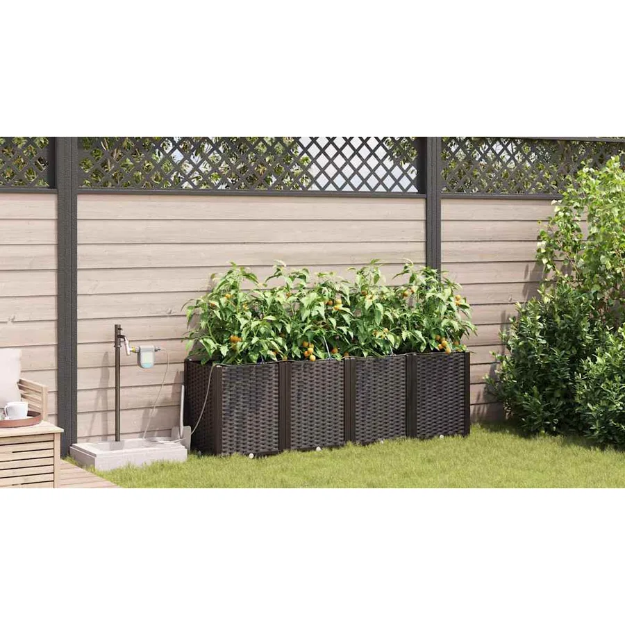 Cache-pot de jardin 4 pc Marron 160 x 40 x 52 cm PP - 4