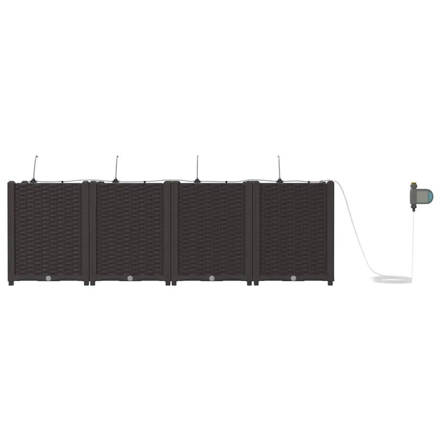 Cache-pot de jardin 4 pc Marron 160 x 40 x 52 cm PP - 6