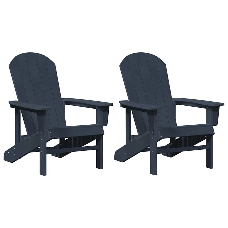 Chaise de jardin 2 pcs Bleu marine 82 x 74 x 92 cm Polyéthylène - 2