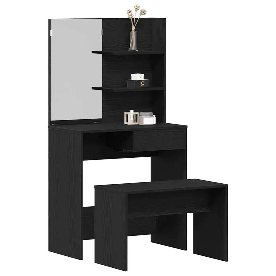 Ensemble de Coiffeuse 2 pcs Chêne noir Bois d'ingénierie - 3