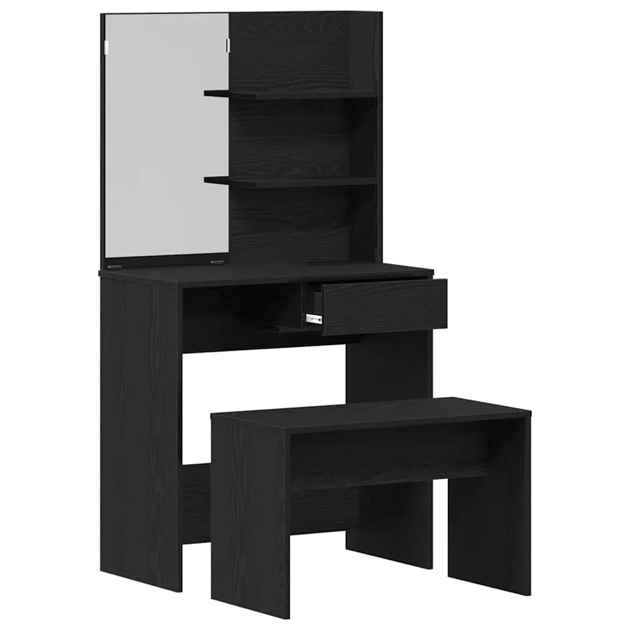Ensemble de Coiffeuse 2 pcs Chêne noir Bois d'ingénierie - 5