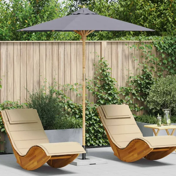 Parasol de jardin Gris foncé Ø 217 x 230 cm Bambou