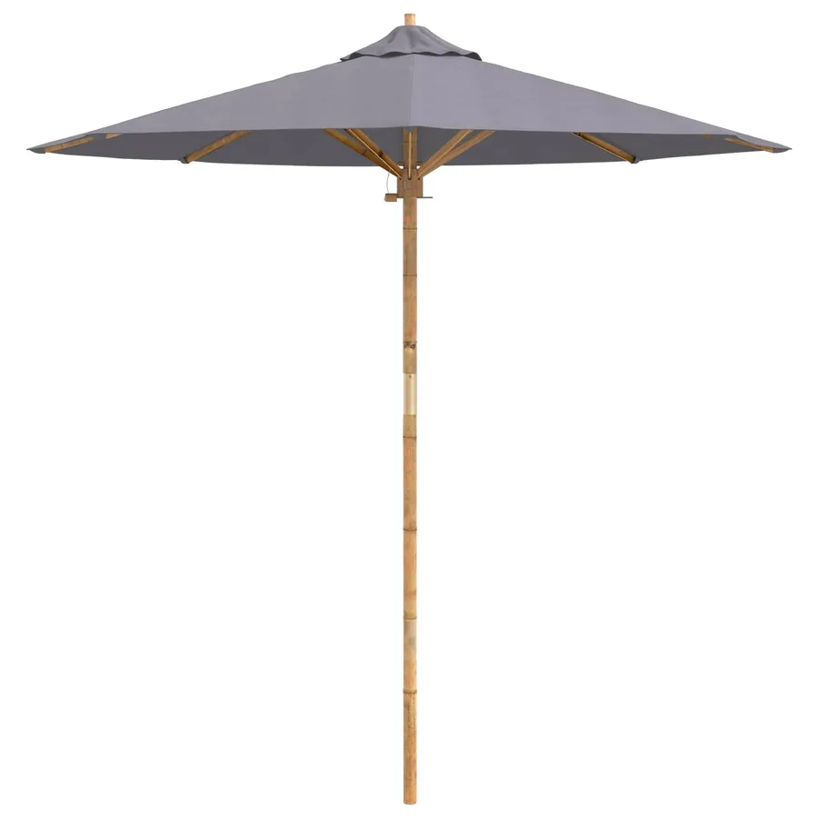 Parasol de jardin Gris foncé Ø 217 x 230 cm Bambou - 4