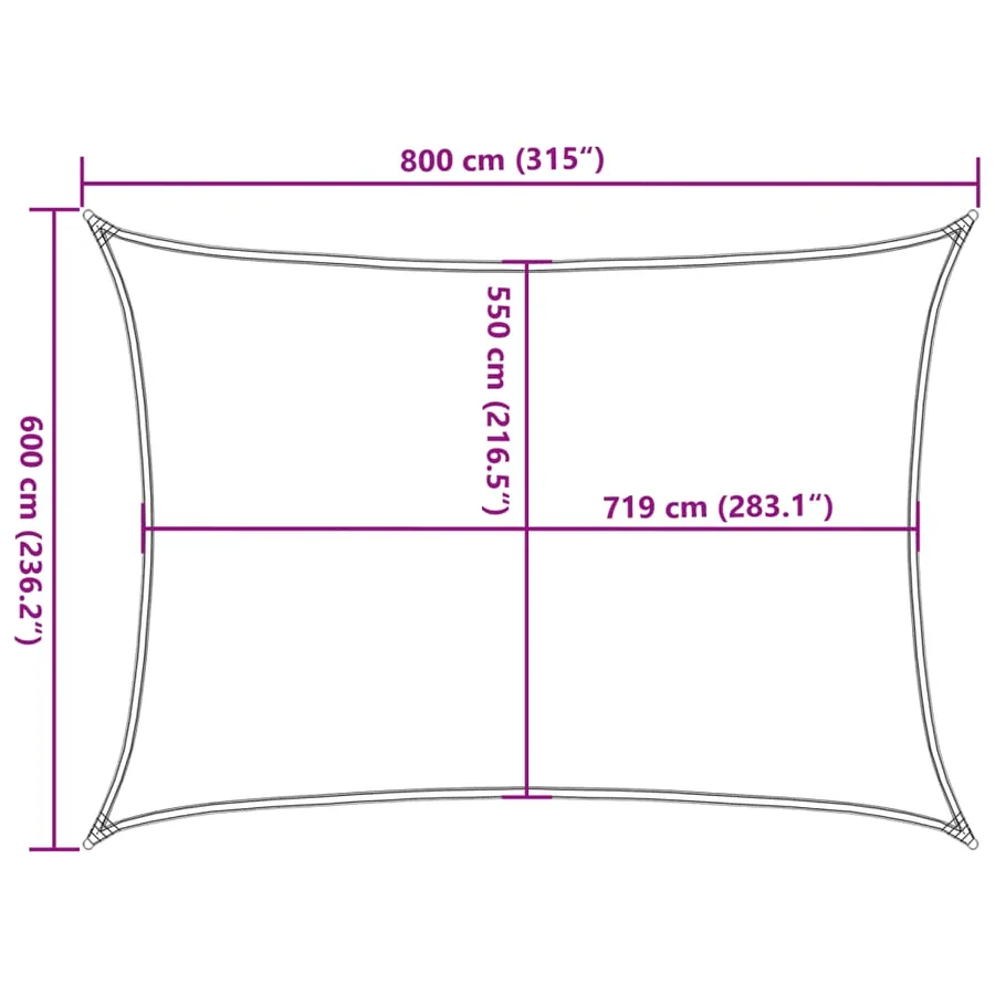 Voile d'ombrage 160 g/m² Crème 6x8 m PEHD - 10