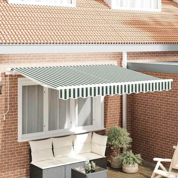 Auvent Rétractable Vert 250 x 200 cm tissu