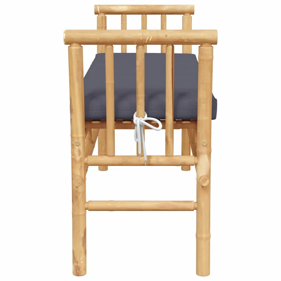 Banc de jardin avec coussin Marron 110 x 38 x 65cm Bambou - 5