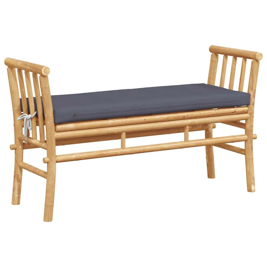 Banc de jardin avec coussin Marron 110 x 38 x 65cm Bambou - 6