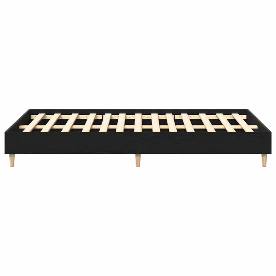 Cadre de lit Chêne noir 193 x 123 x 25 cm Bois d'ingénierie - 6