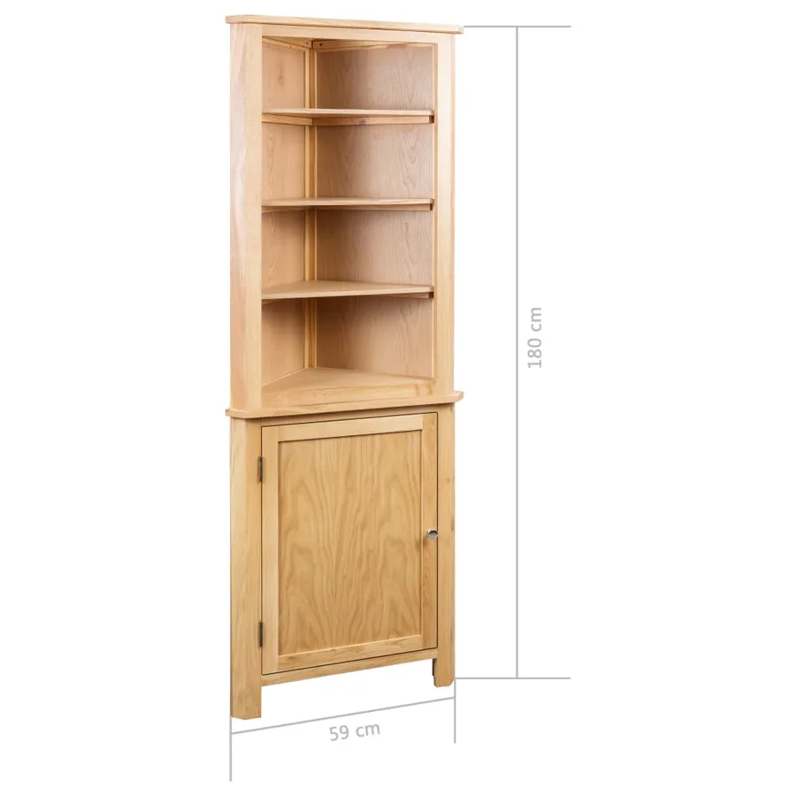 Armoire d'angle 59x36x180 cm Bois de chêne massif - 7
