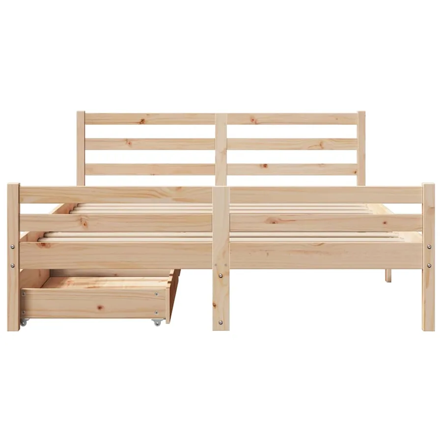 Cadre de lit sans matelas 160x200 cm bois massif de pin - 4
