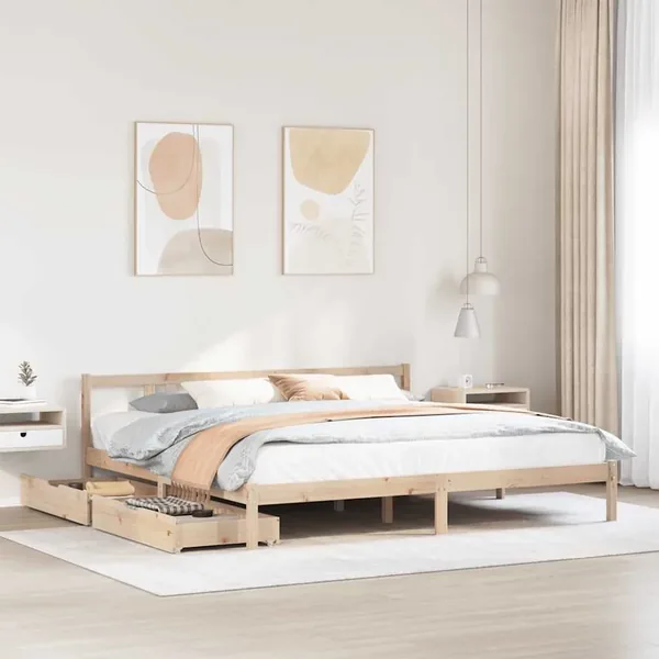 Cadre de lit sans matelas 180x200 cm bois massif de pin