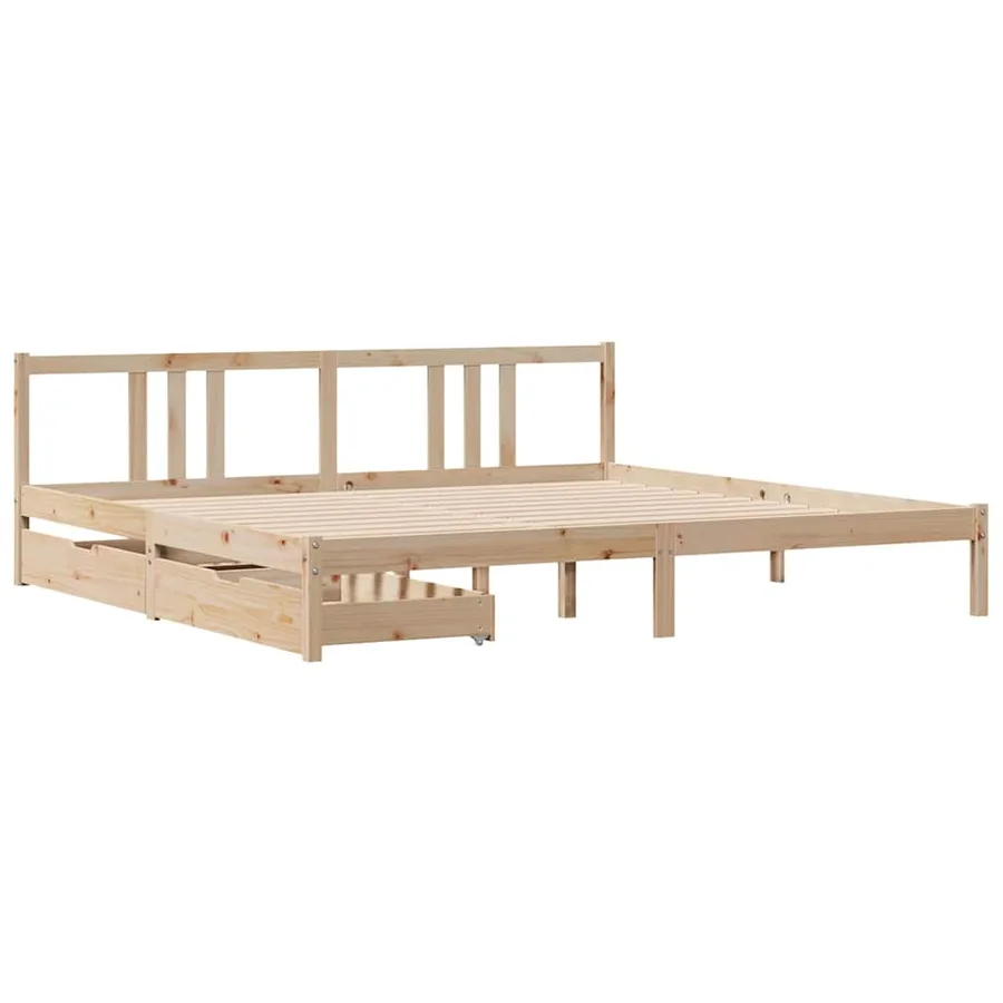 Cadre de lit sans matelas 180x200 cm bois massif de pin - 3