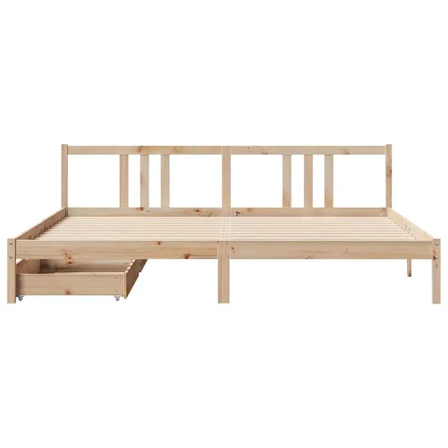 Cadre de lit sans matelas 180x200 cm bois massif de pin - 4