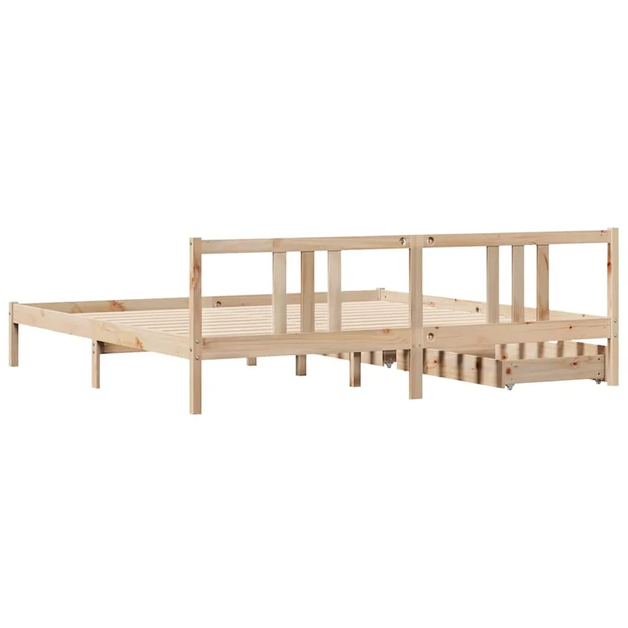 Cadre de lit sans matelas 180x200 cm bois massif de pin - 6