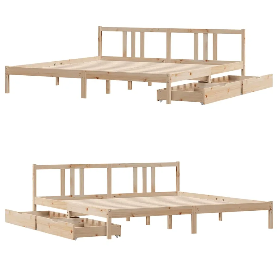 Cadre de lit sans matelas 180x200 cm bois massif de pin - 9