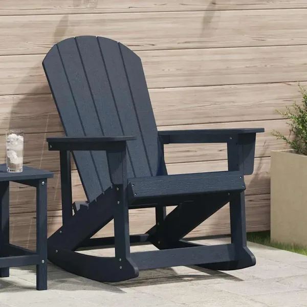 Chaise Adirondack à bascule Bleu marine 92 x 73,5 x 92 cm HDPE