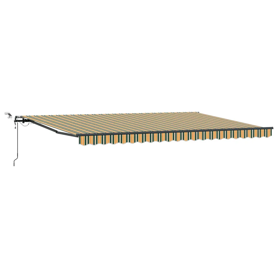 Auvent rétractable Vert et jaune 500 × 300 cm Polyester - 2