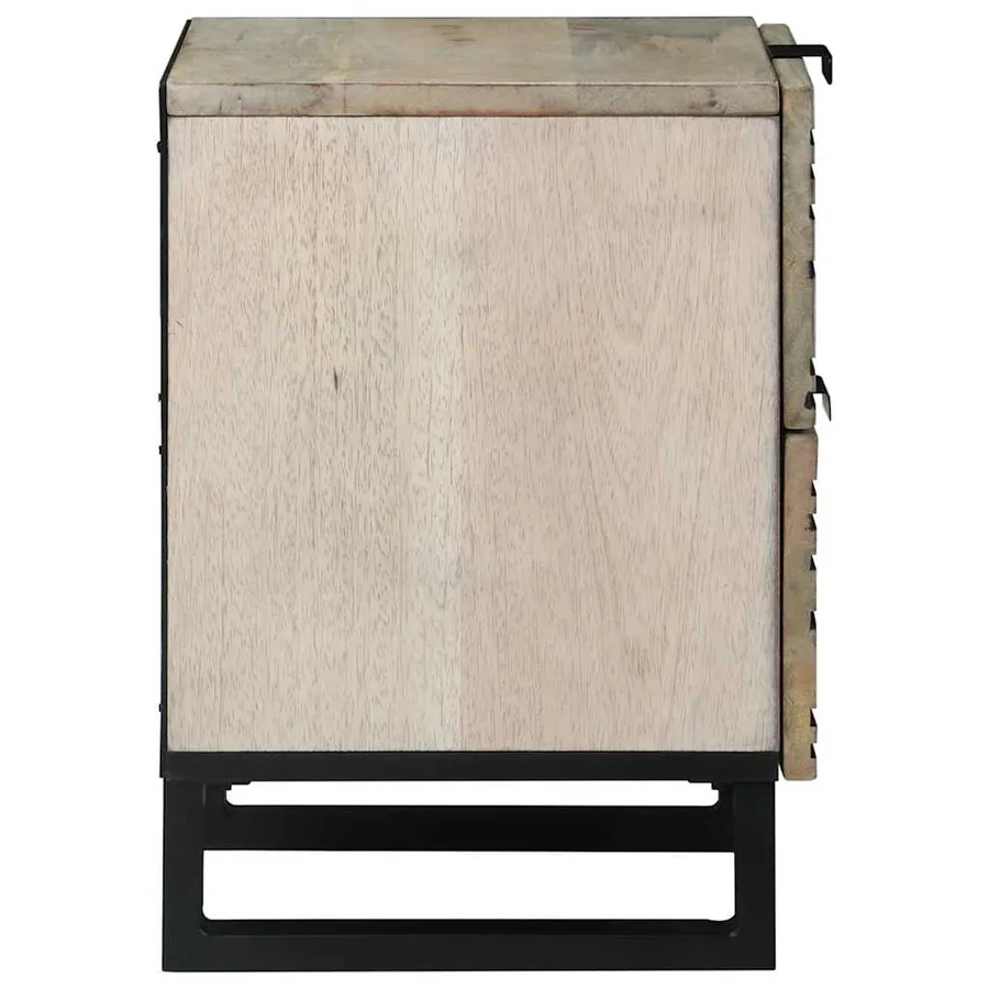 Table de chevet 2 pcs Blanc 40 x 33 x 46 cm Bois d'ingénierie - 5