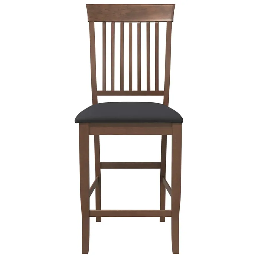 Tabourets de bar avec coussins (lot de 2) en bois massif marron et caoutchouc - 5