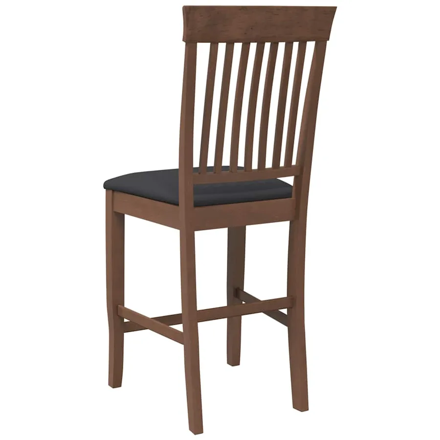Tabourets de bar avec coussins (lot de 2) en bois massif marron et caoutchouc - 7