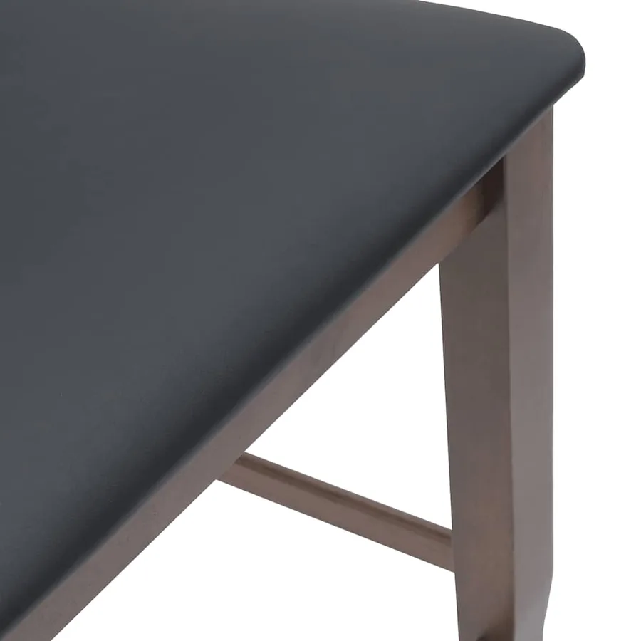 Tabourets de bar avec coussins (lot de 2) en bois massif marron et caoutchouc - 8