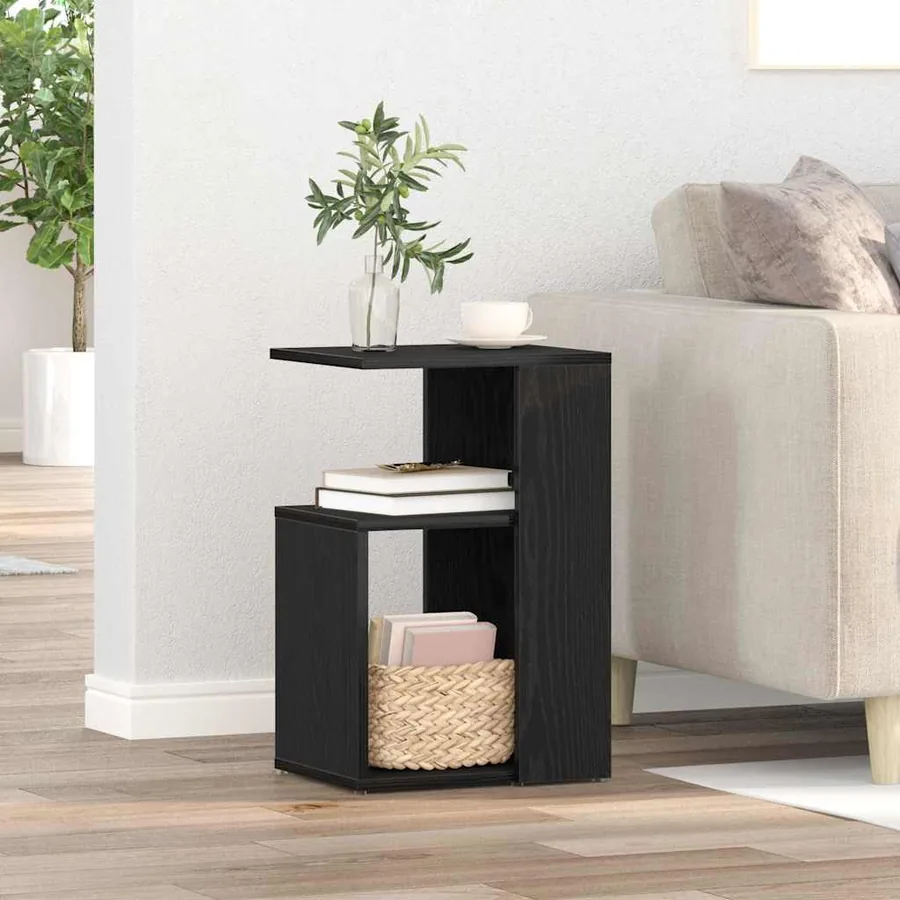 Table d'appoint Chêne noir 36 x 30 x 56 cm Bois d'ingénierie