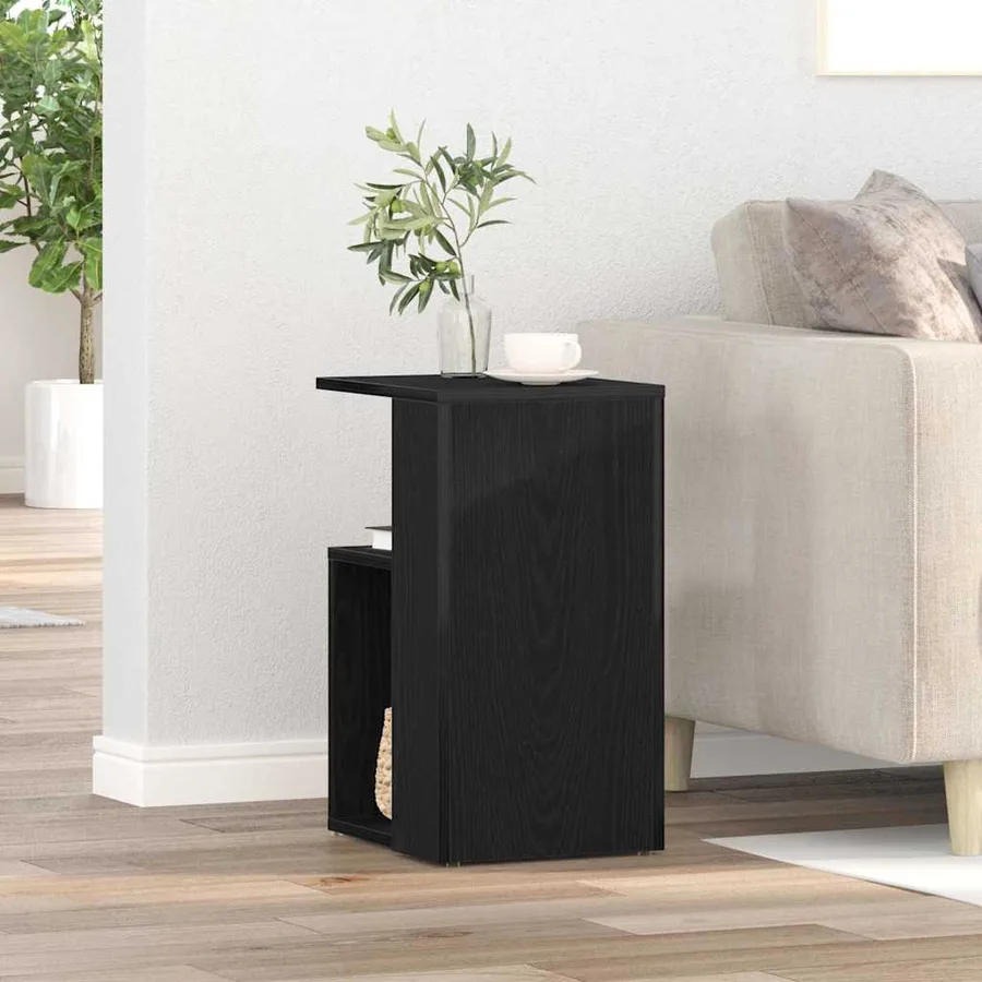 Table d'appoint Chêne noir 36 x 30 x 56 cm Bois d'ingénierie - 4