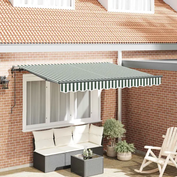 Auvent Rétractable Vert 300 x 200 cm tissu