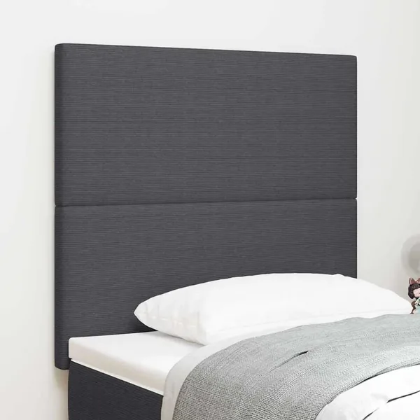 Tête de lit LED Gris foncé 90 cm Tissu en velours côtelé