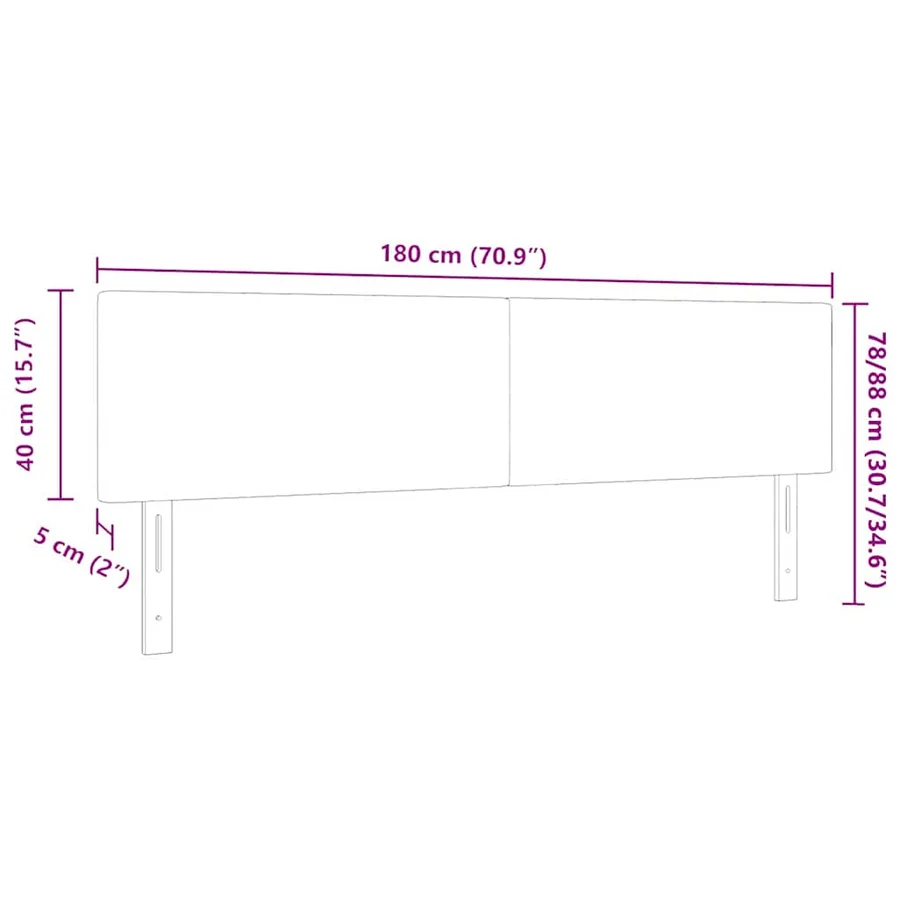 Tête de lit Crème 180 cm Tissu en velours côtelé - 8