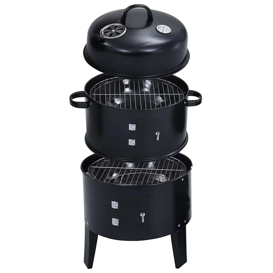Gril barbecue au charbon 3 en 1 40x80 cm - 2