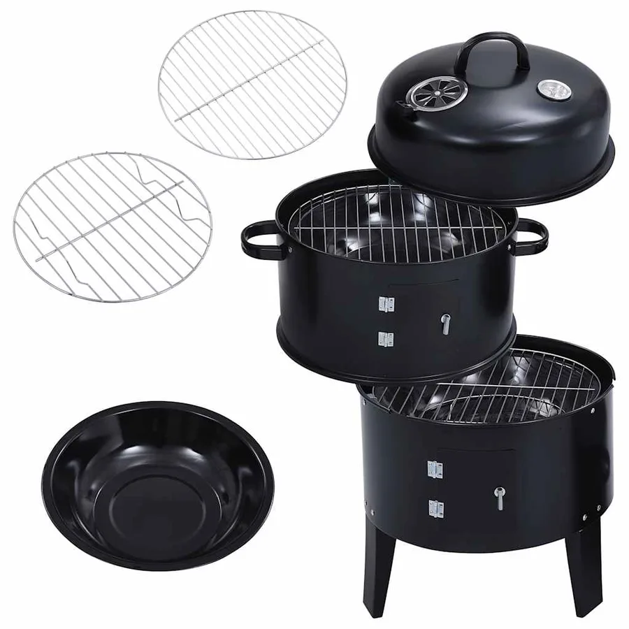 Gril barbecue au charbon 3 en 1 40x80 cm - 4